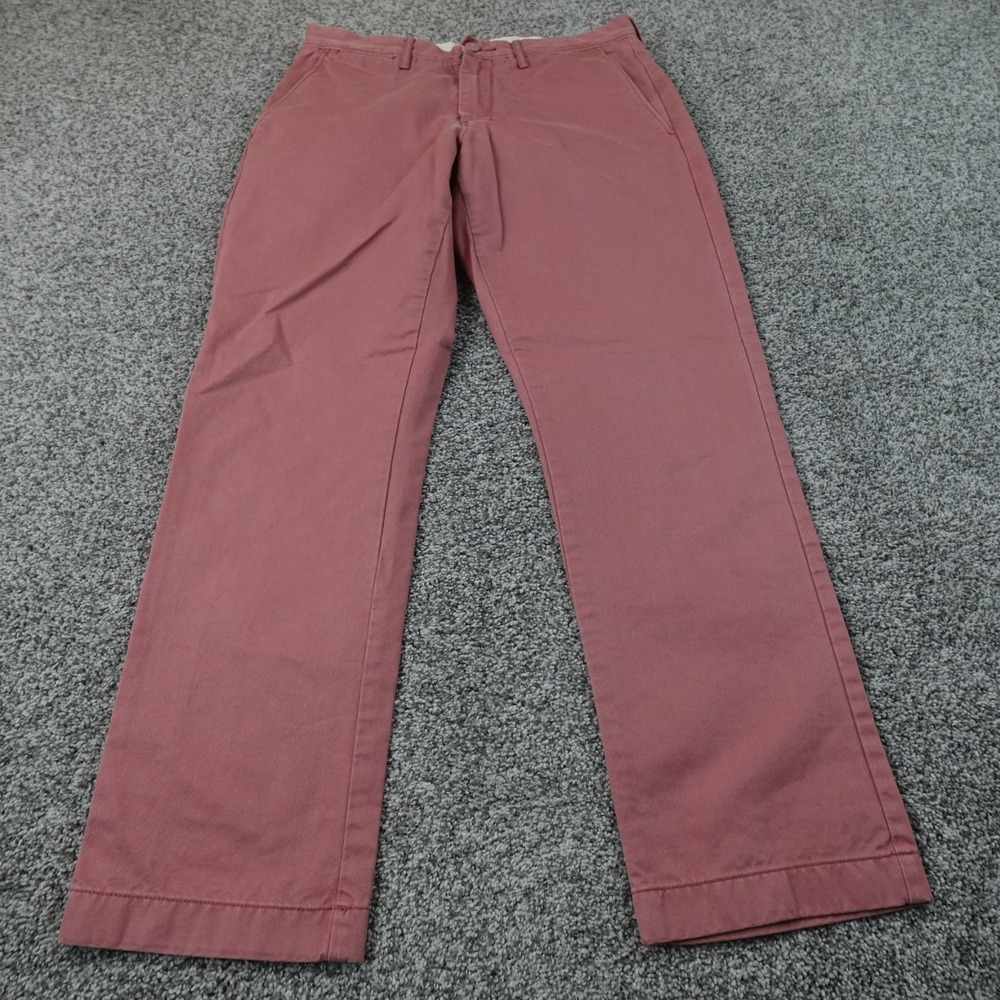 J Crew Pants Mens 31X30 Pink Red Chino Trouser Khakis Slim Fit Flat Front Preppy